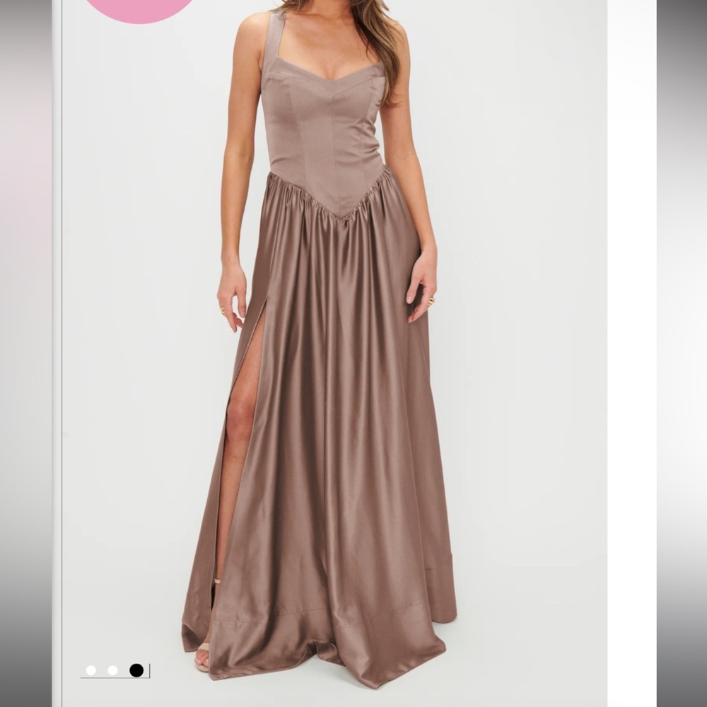 Show Me Your MuMu Elegant Sleeveless Maxi Dress in Brown (NWT)
